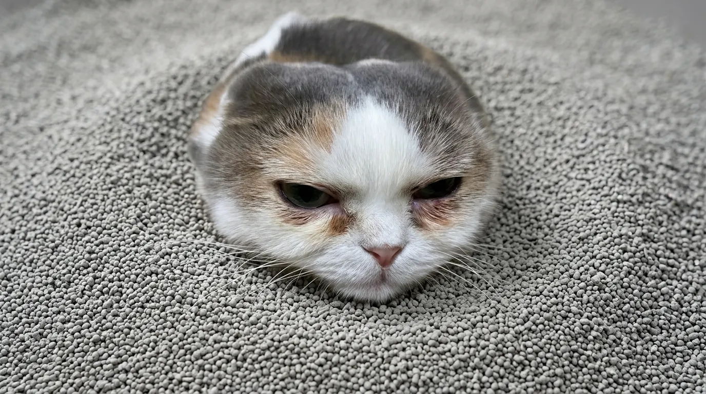 고양이 화장실 모래 사진