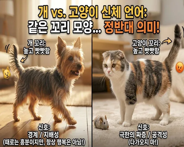 개와 고양이 몸짓 언어, 같은 꼬리인데 뜻이 정반대입니다
